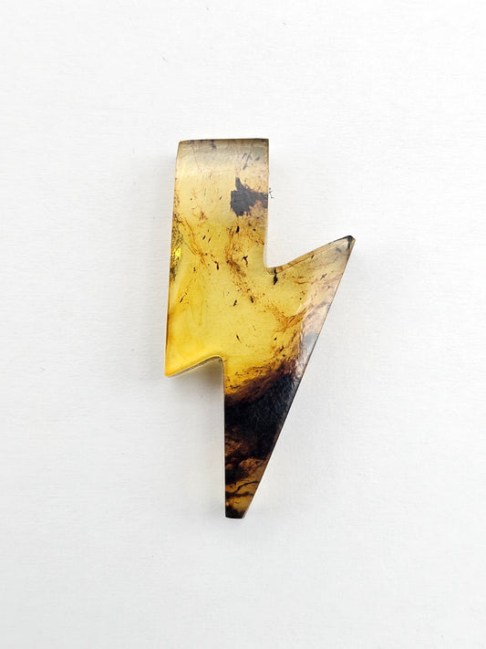 Amber Lightning Bolt Cabochon