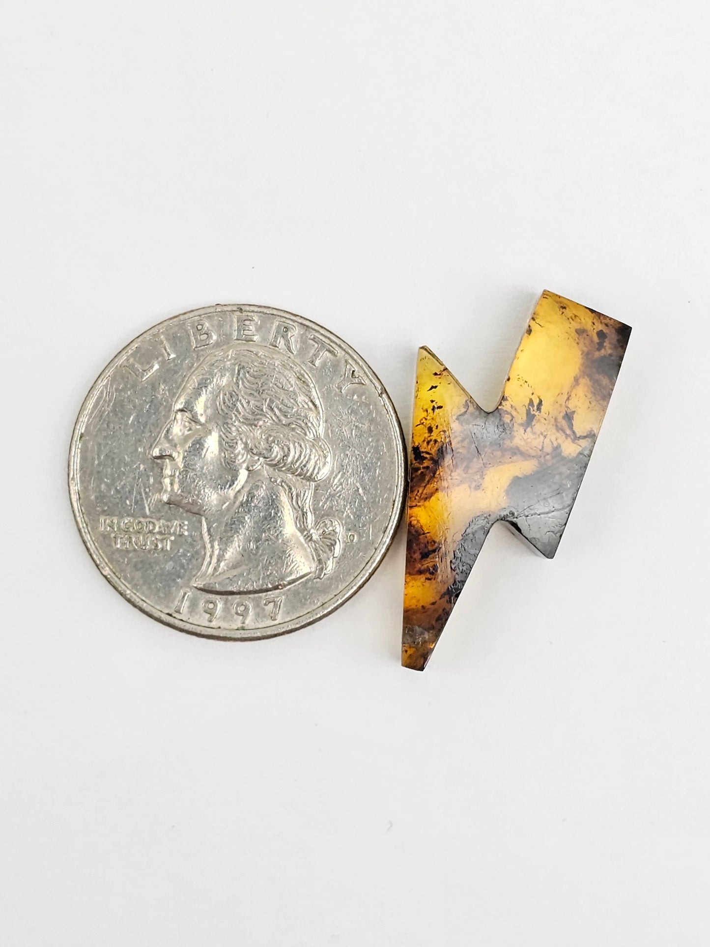 Amber Lightning Bolt Cabochon