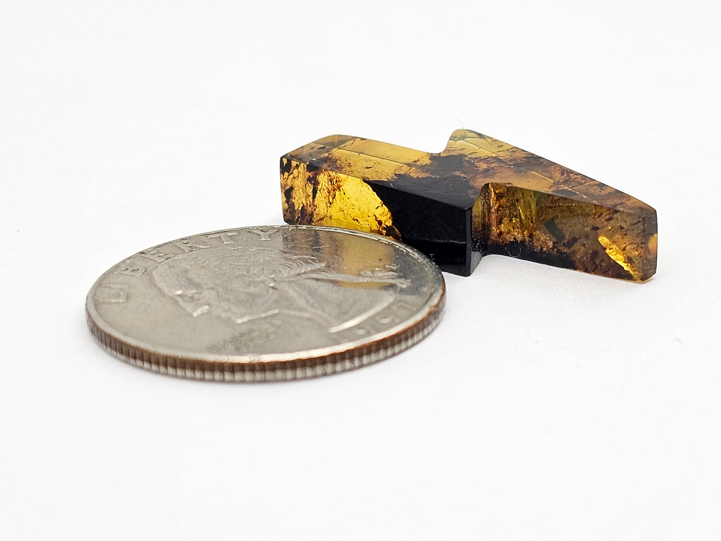 Amber Lightning Bolt Cabochon