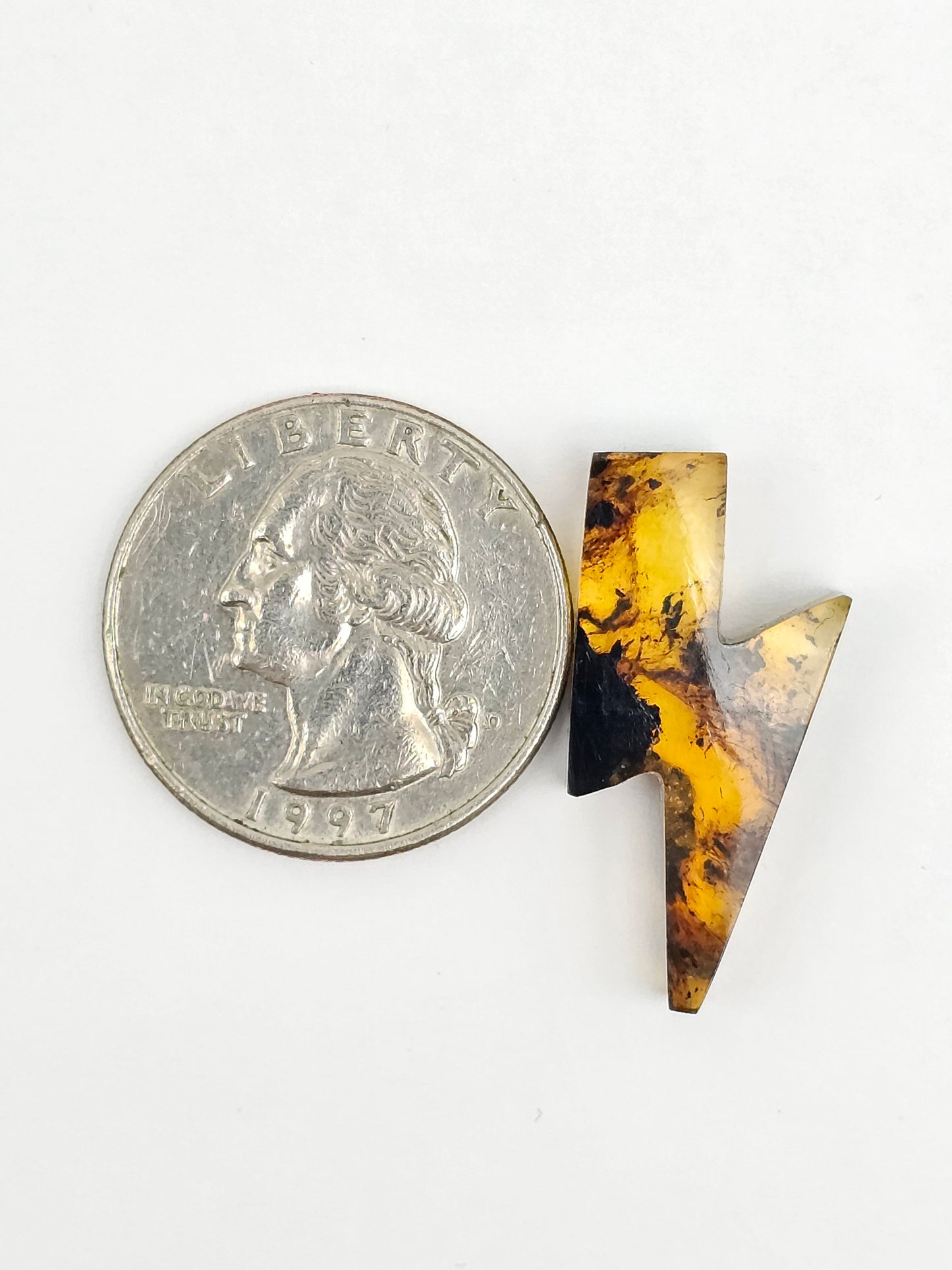 Amber Lightning Bolt Cabochon