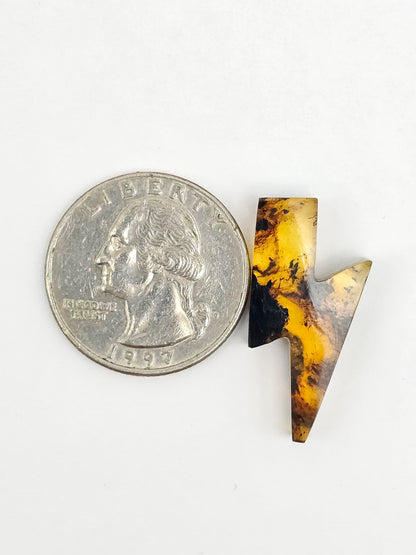 Amber Lightning Bolt Cabochon