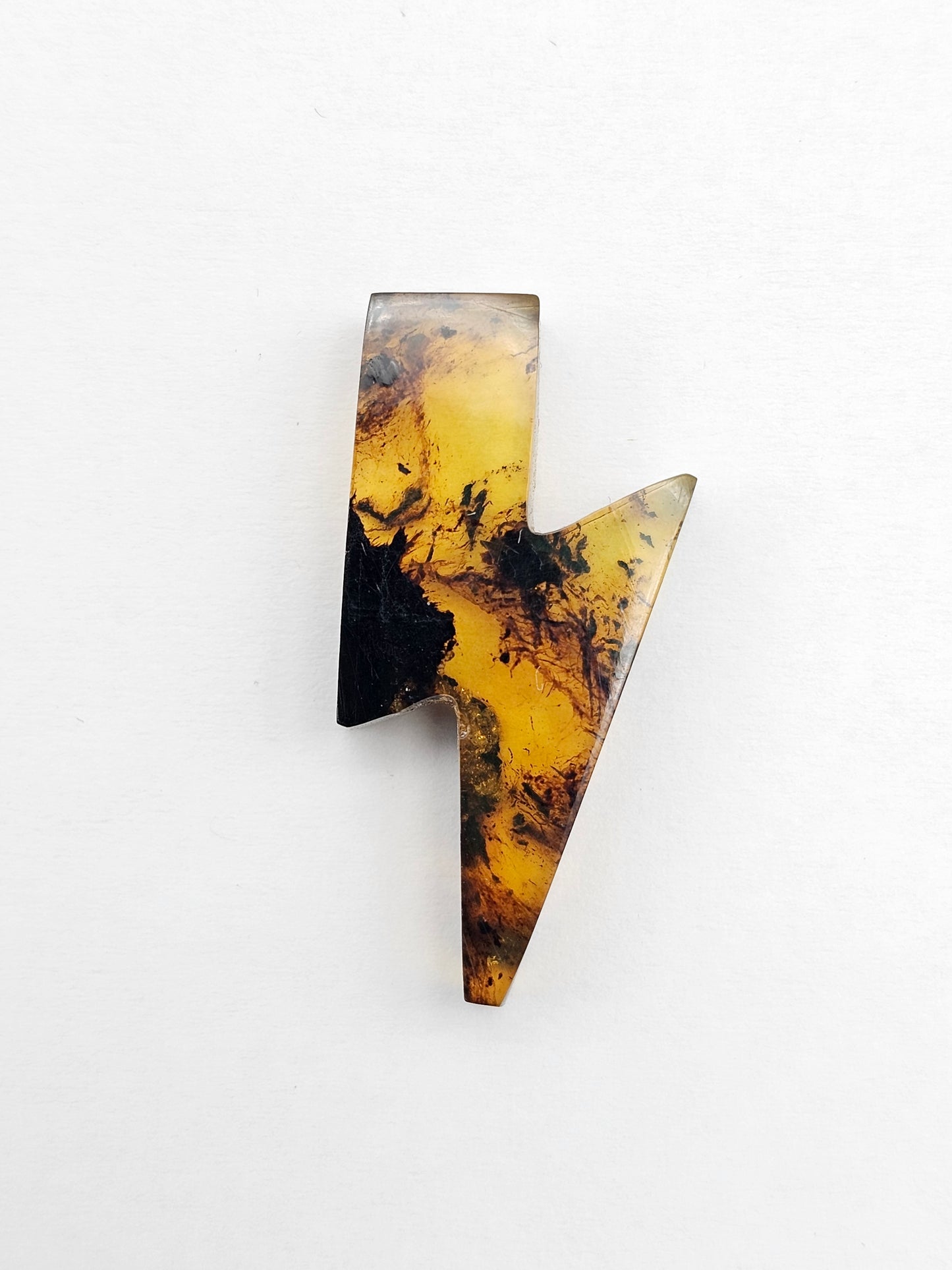Amber Lightning Bolt Cabochon