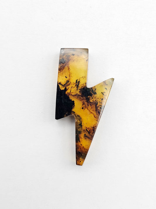Amber Lightning Bolt Cabochon