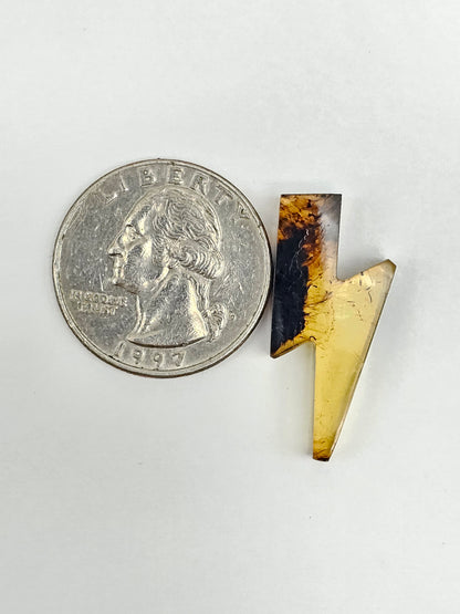 Amber Lightning Bolt Cabochon