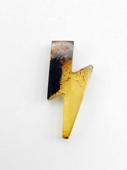 Amber Lightning Bolt Cabochon