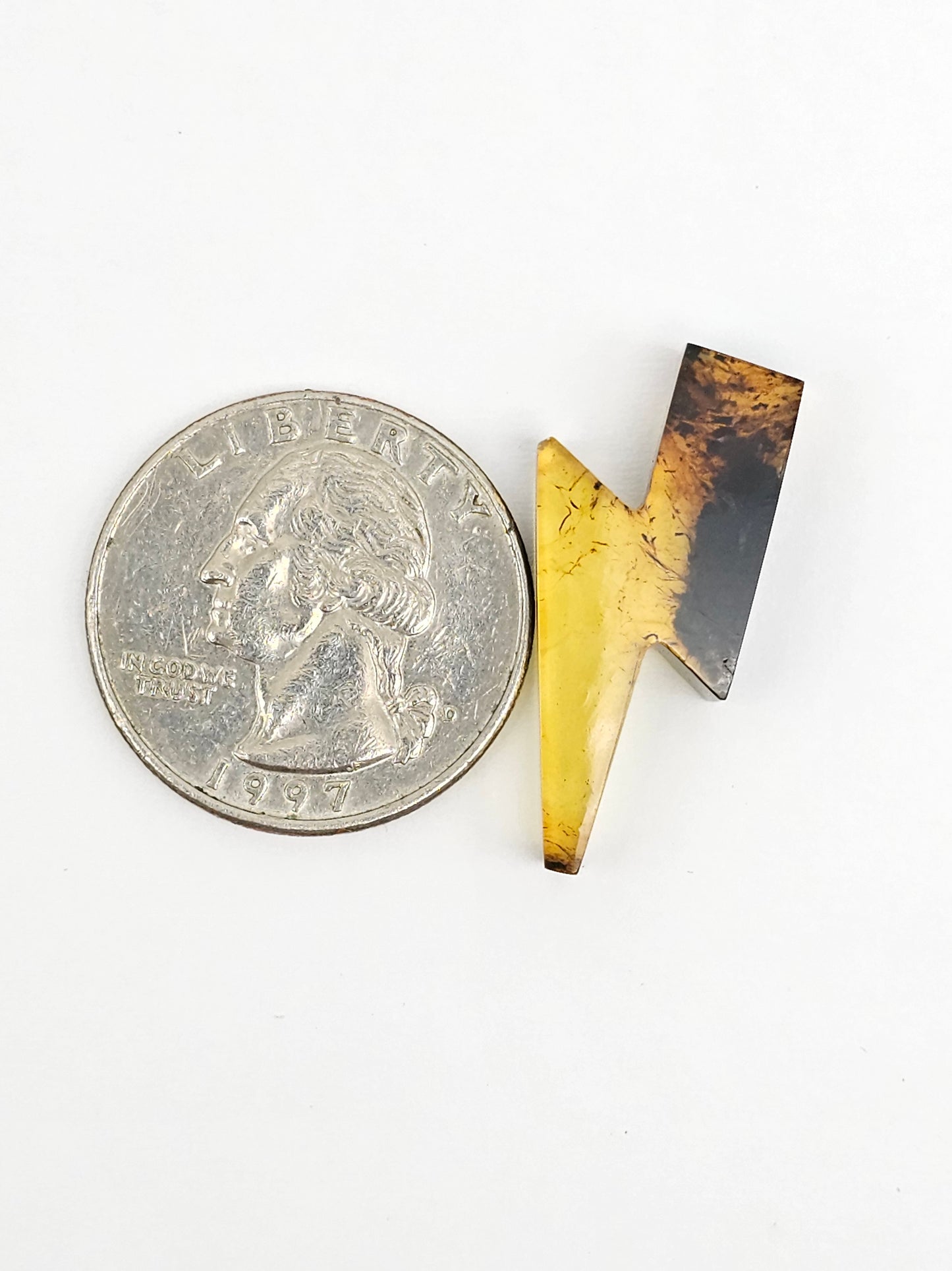 Amber Lightning Bolt Cabochon