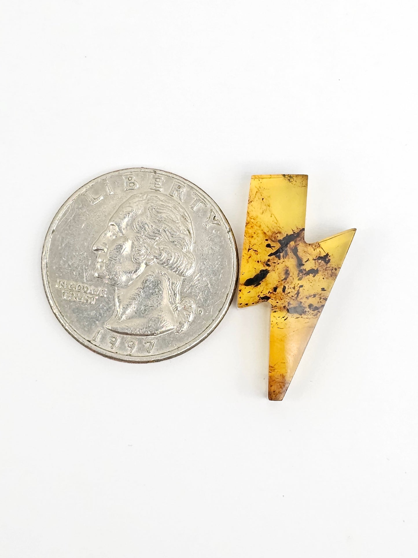 Amber Lightning Bolt Cabochon