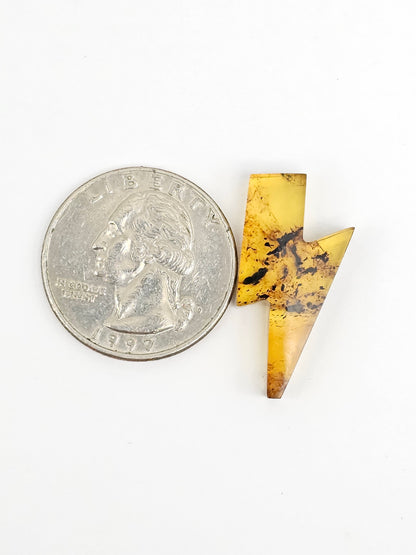 Amber Lightning Bolt Cabochon
