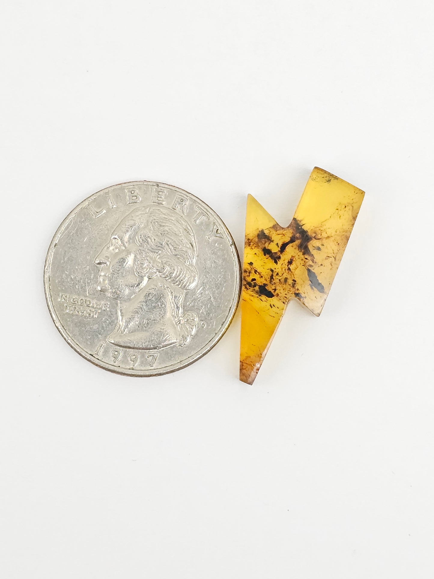 Amber Lightning Bolt Cabochon