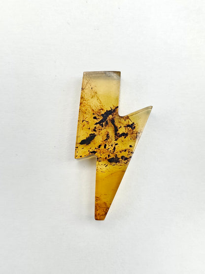 Amber Lightning Bolt Cabochon
