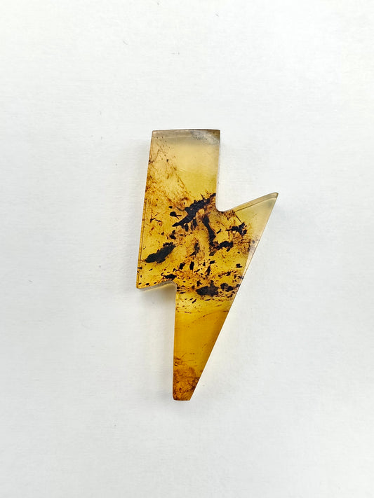 Amber Lightning Bolt Cabochon