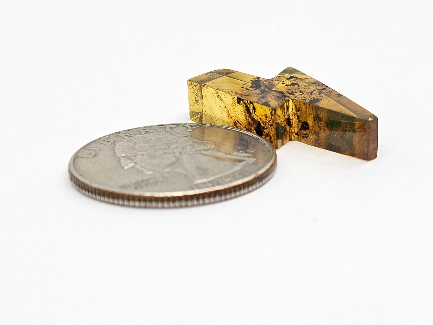 Amber Lightning Bolt Cabochon