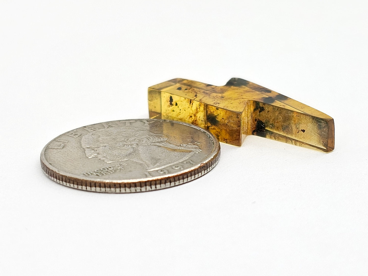 Amber Lightning Bolt Cabochon