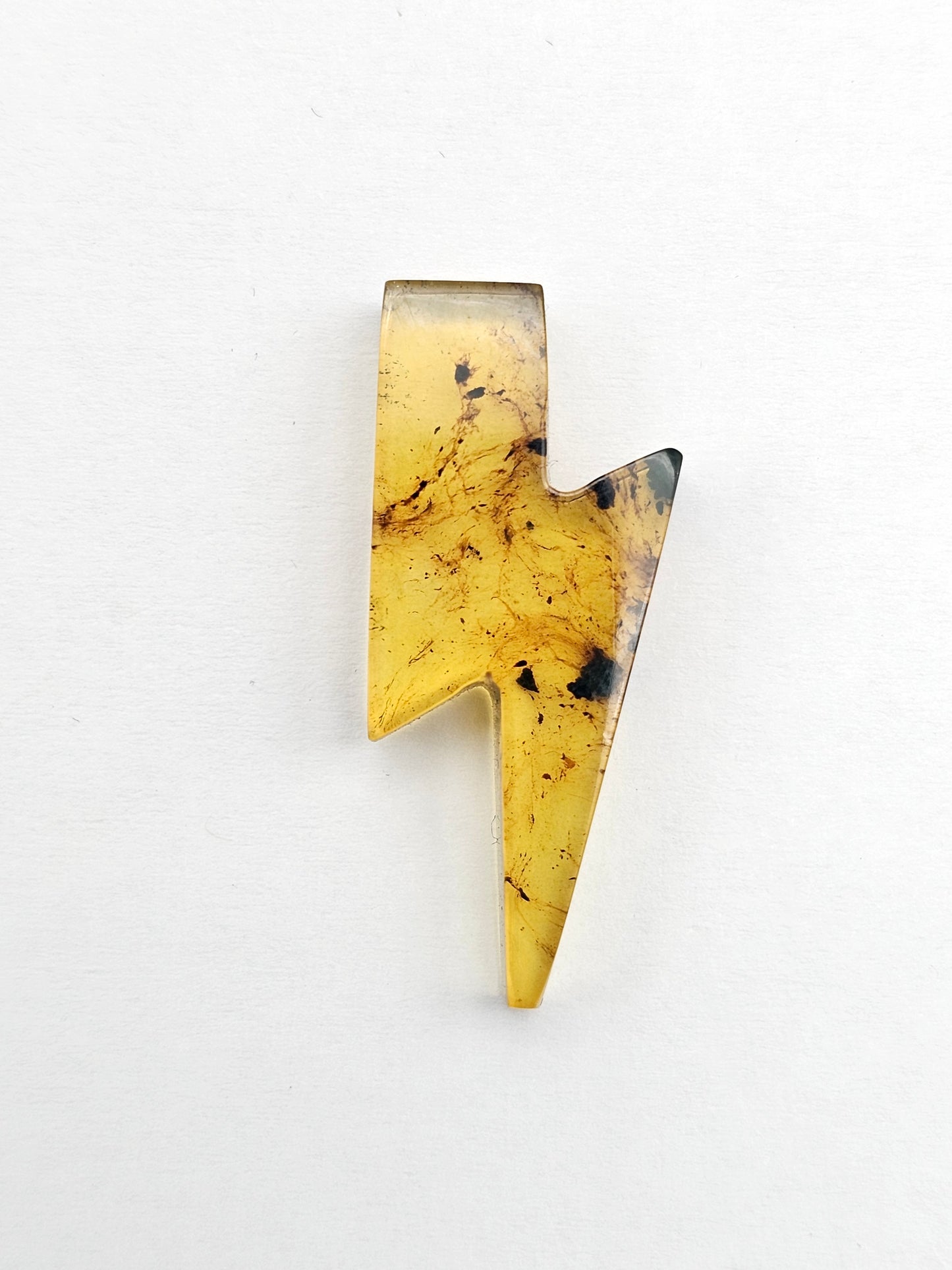 Amber Lightning Bolt Cabochon