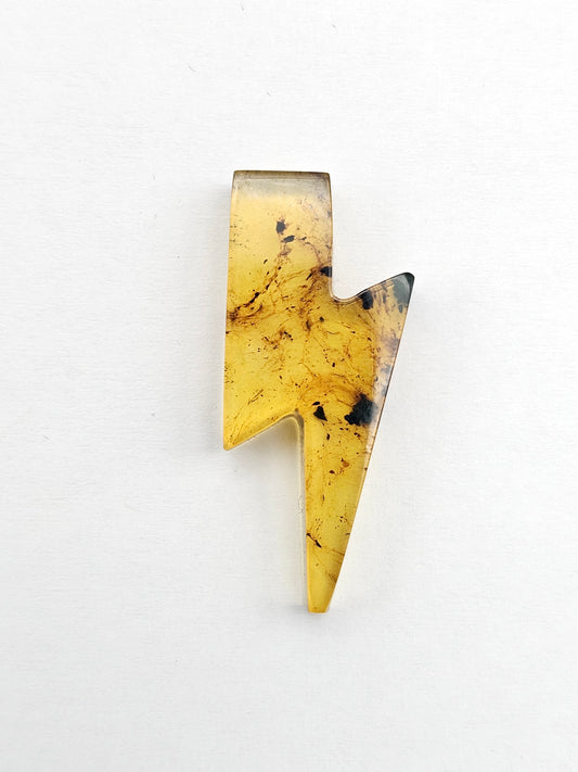 Amber Lightning Bolt Cabochon