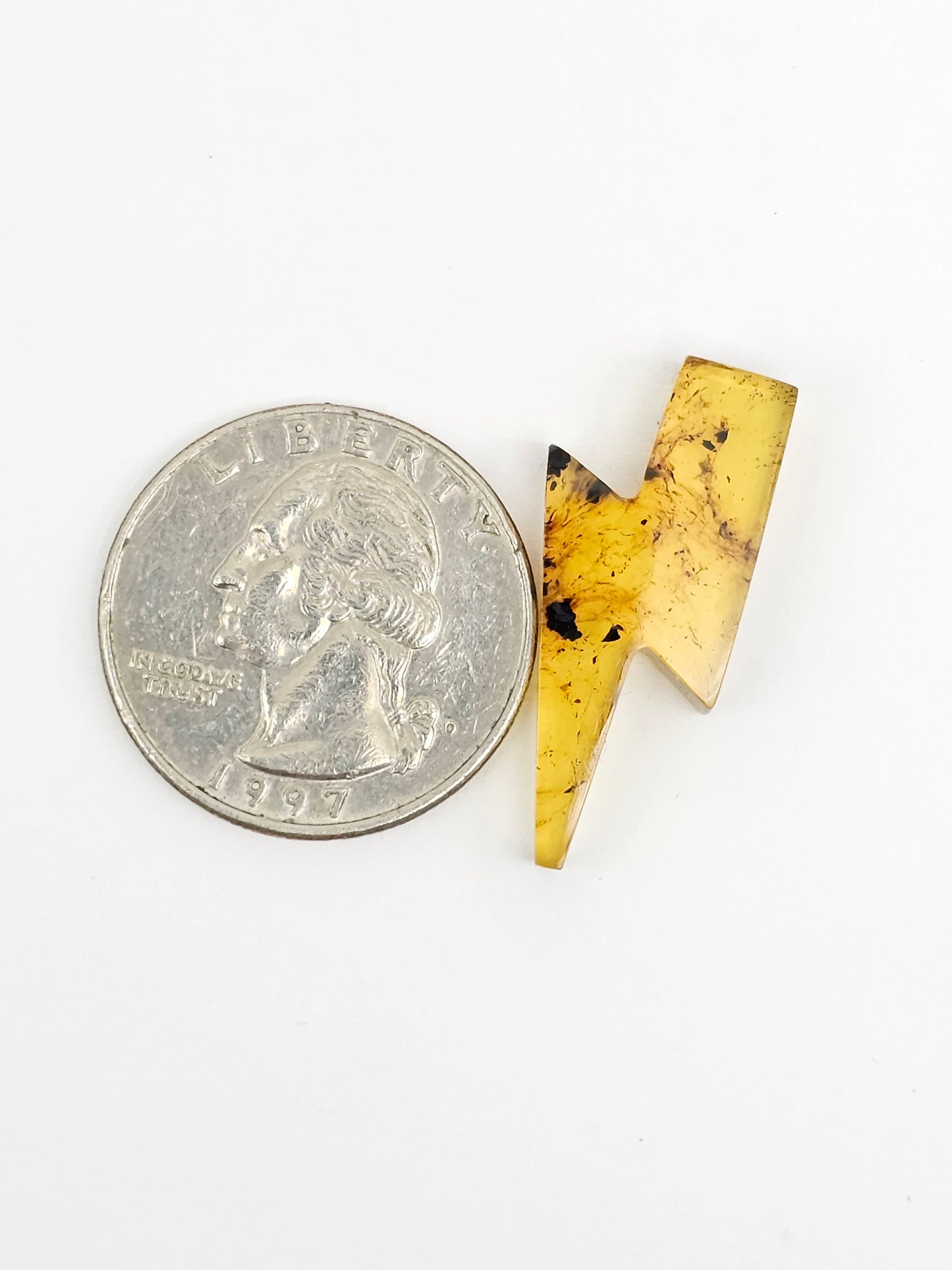 Amber Lightning Bolt Cabochon