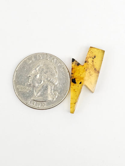 Amber Lightning Bolt Cabochon
