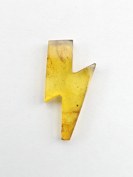 Amber Lightning Bolt Cabochon