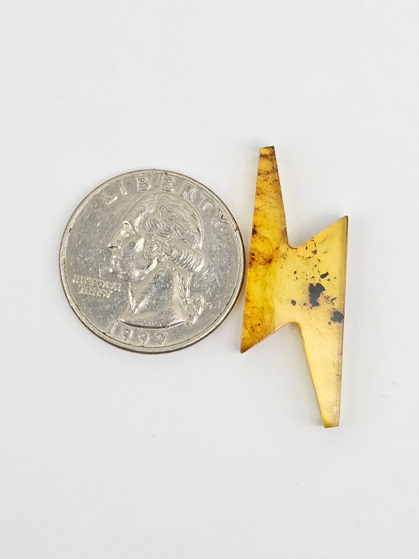 Amber Lightning Bolt Cabochon