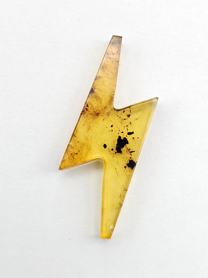 Amber Lightning Bolt Cabochon