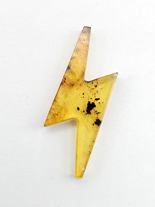 Amber Lightning Bolt Cabochon