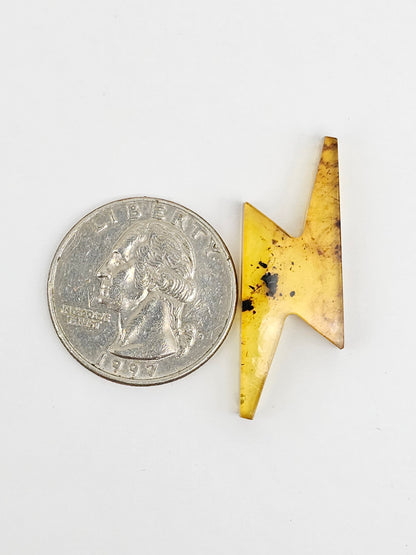 Amber Lightning Bolt Cabochon