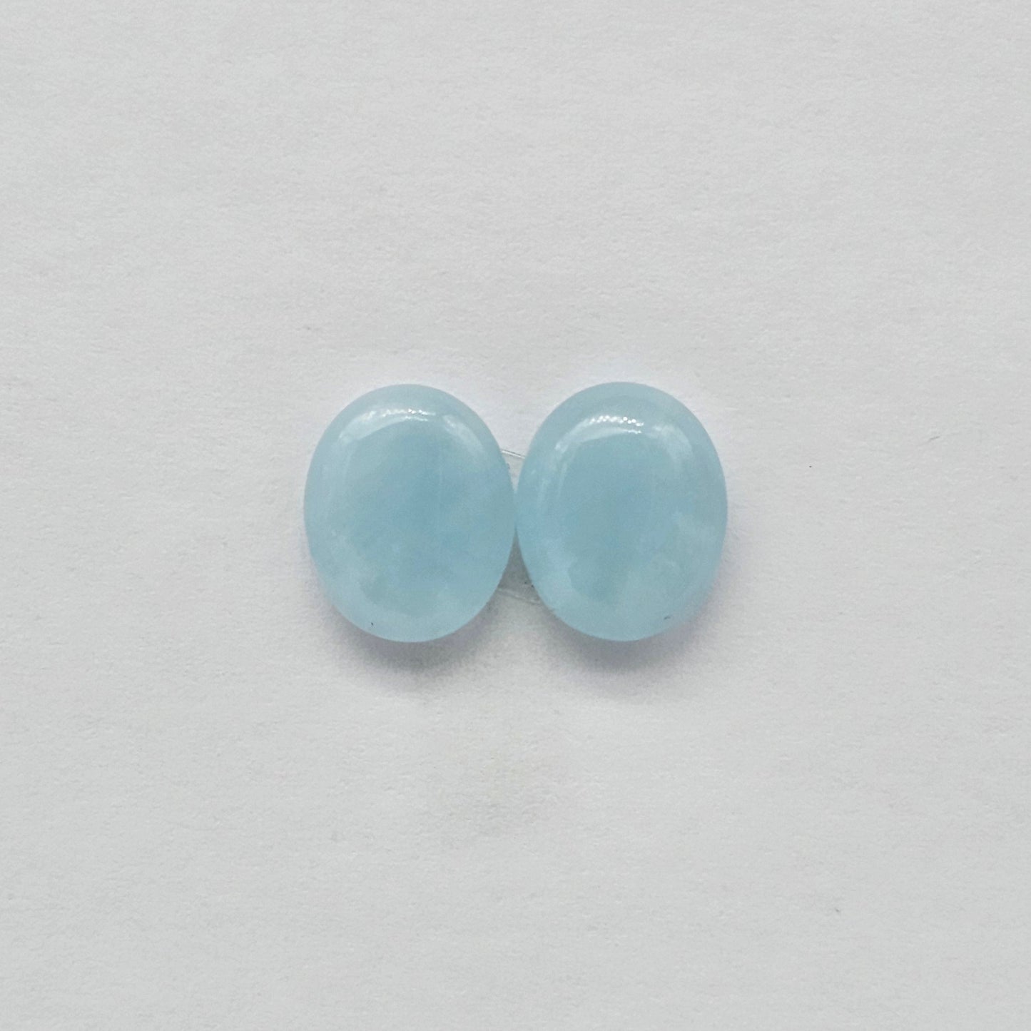 Aquamarine Silica Cabochon pair