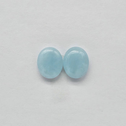Aquamarine Silica Cabochon pair