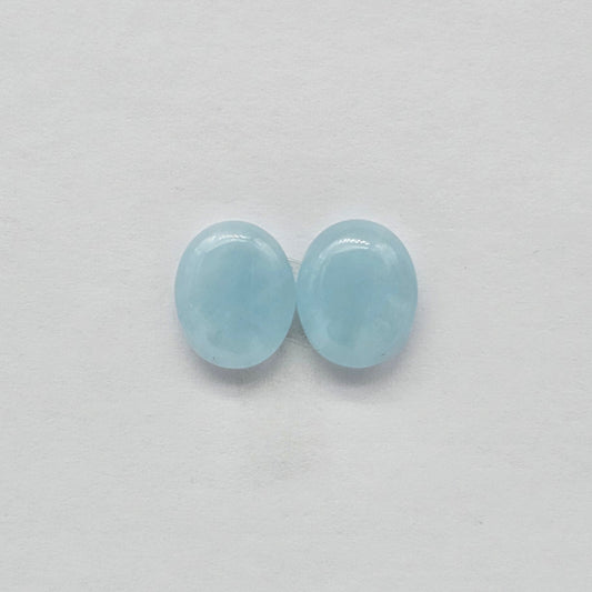Aquamarine Silica Cabochon pair