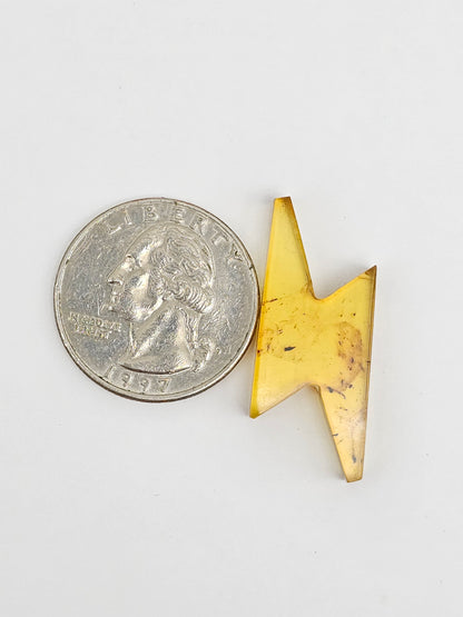 Amber Lightning Bolt Cabochon