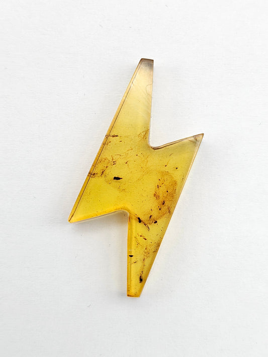Amber Lightning Bolt Cabochon
