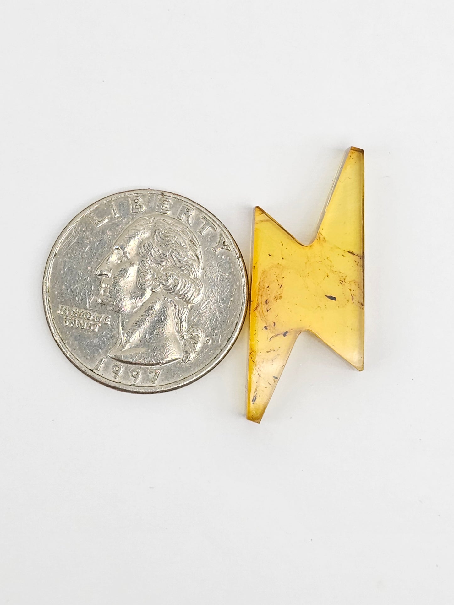 Amber Lightning Bolt Cabochon