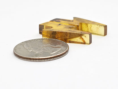 Amber Lightning Bolt Pair Cabochon