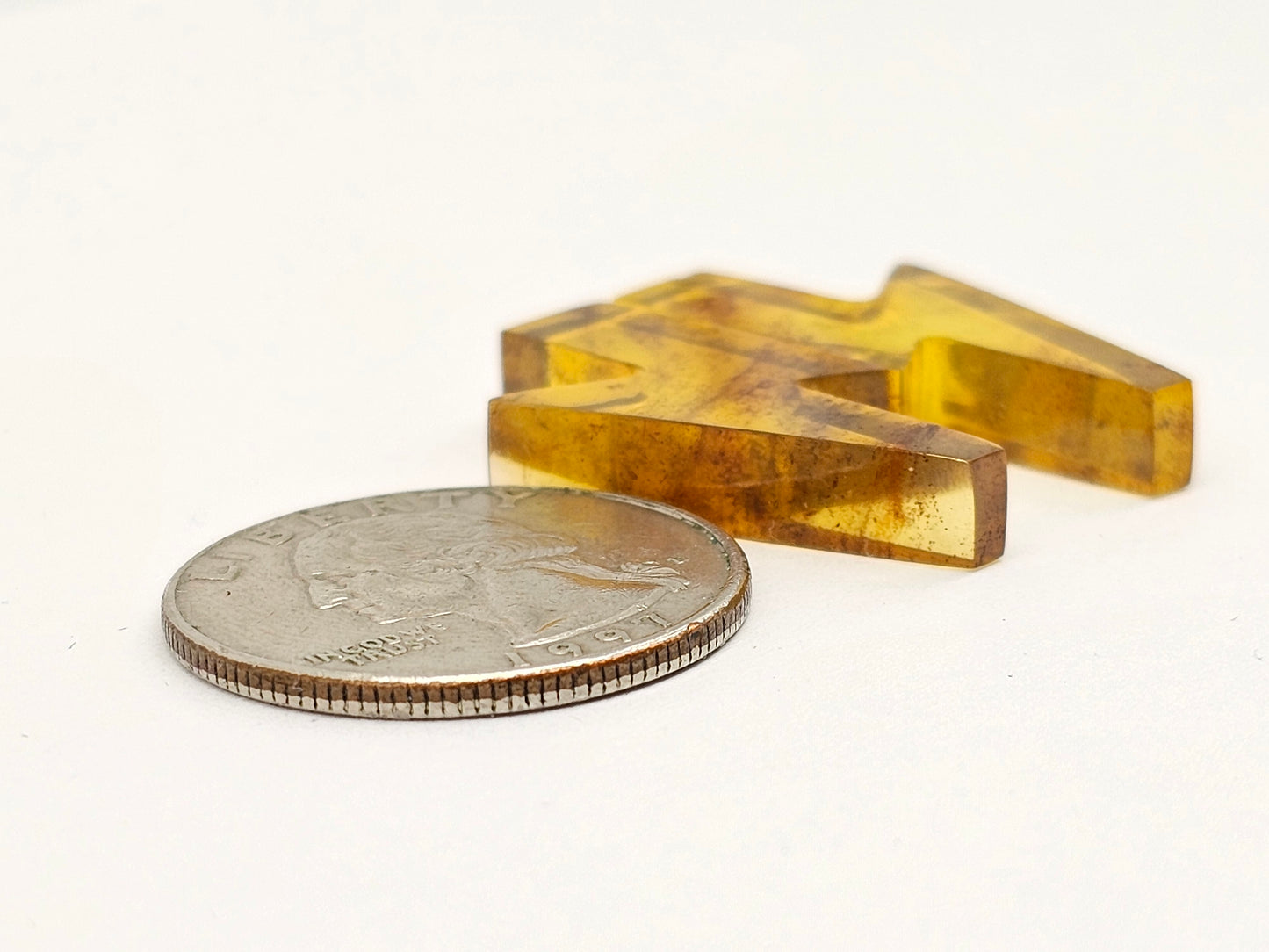 Amber Lightning Bolt Pair Cabochon