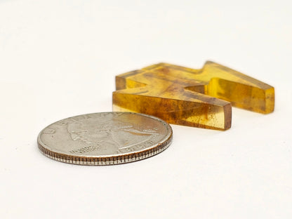 Amber Lightning Bolt Pair Cabochon