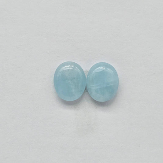 Aquamarine Silica Cabochon pair