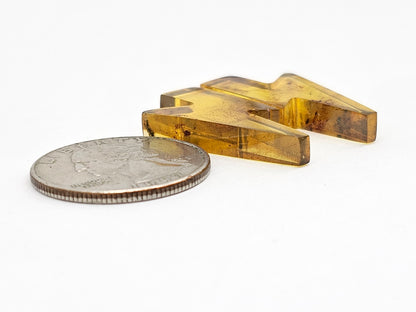 Amber Lightning Bolt Pair Cabochon