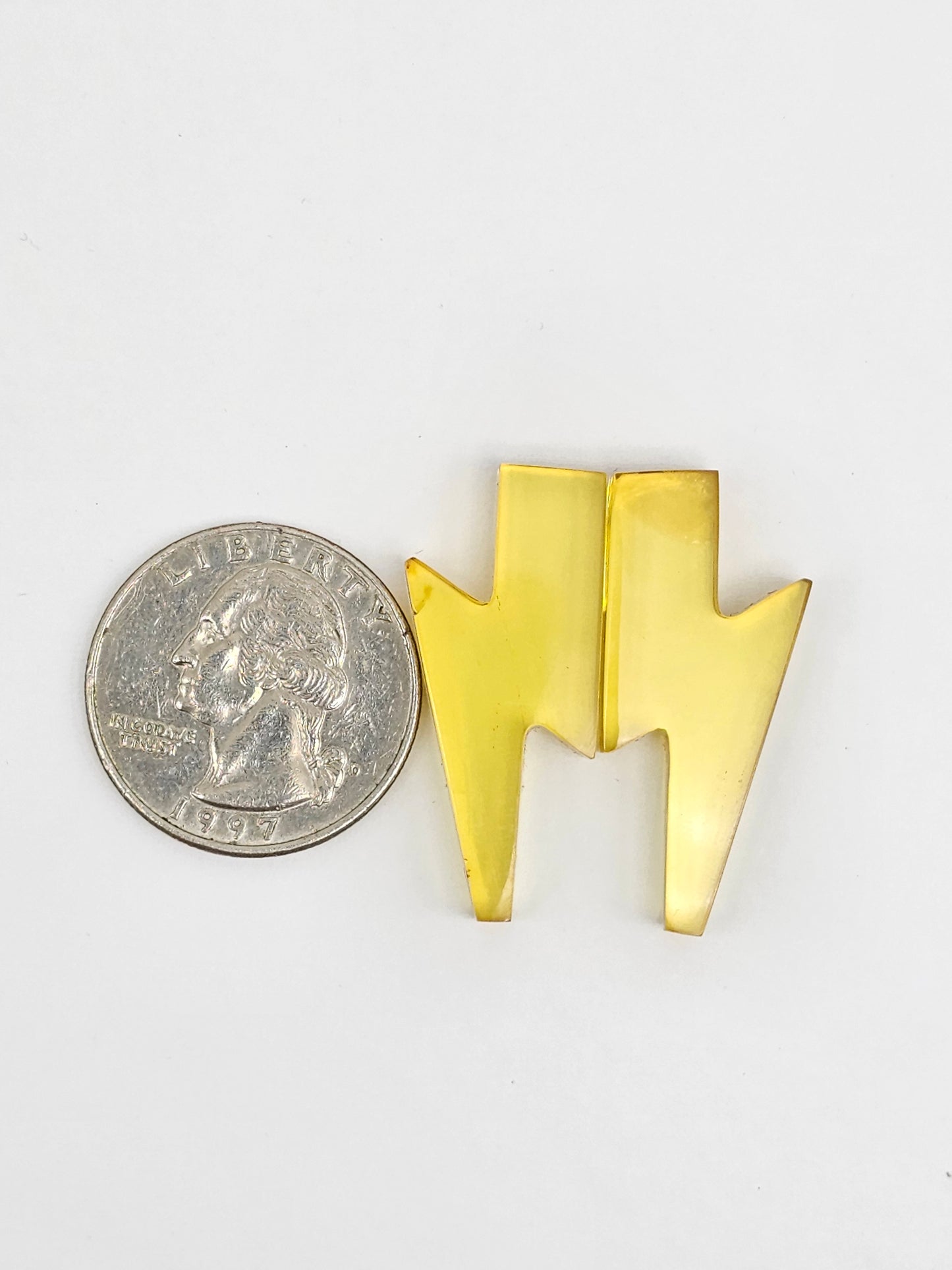 Amber Lightning Bolt Pair Cabochon