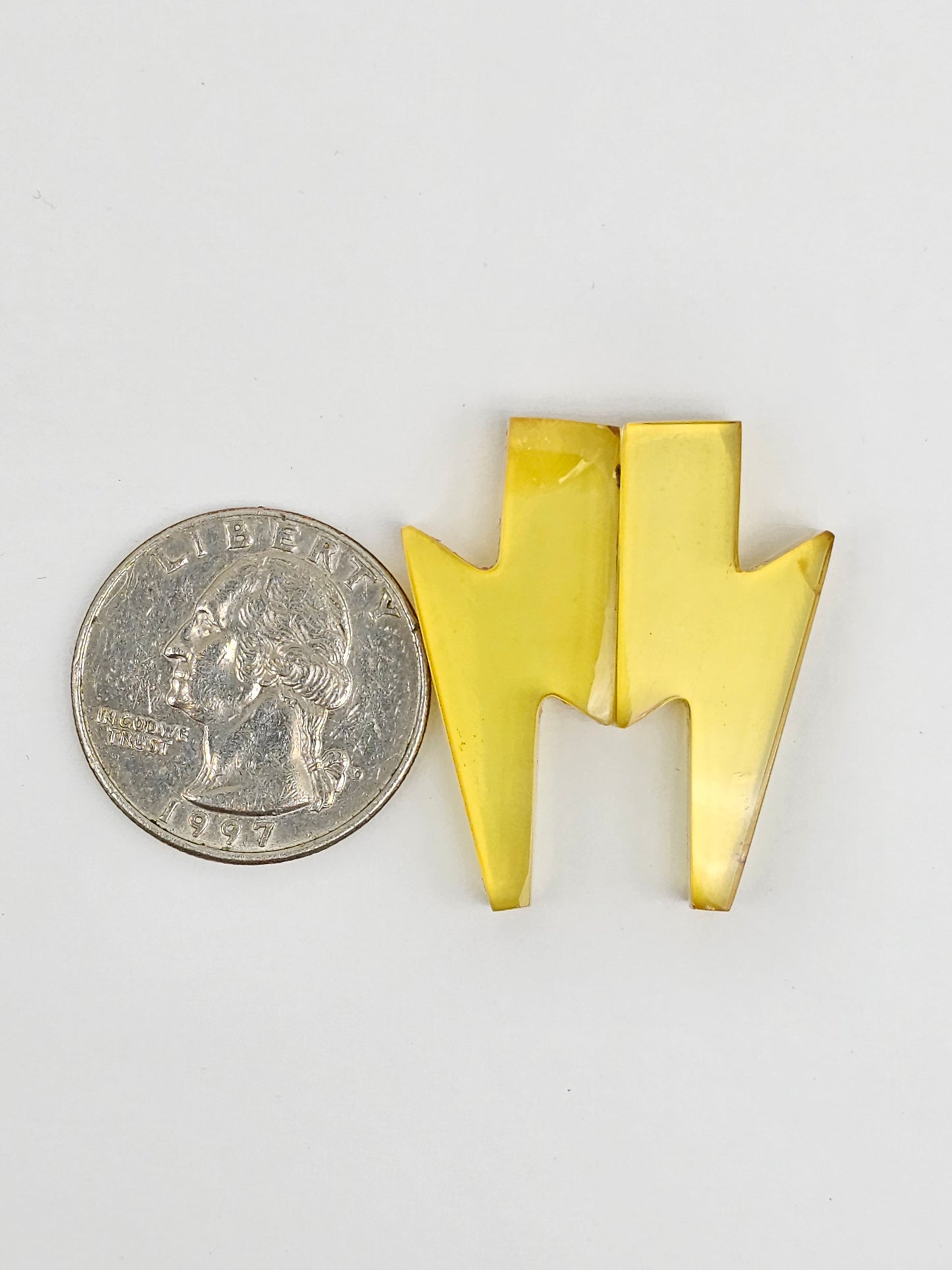 Amber Lightning Bolt Pair Cabochon