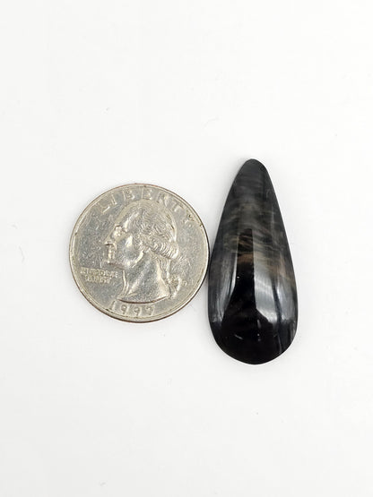 Velvet obsidian Cabochon | Natural Mexican Obsidian for Silversmiths