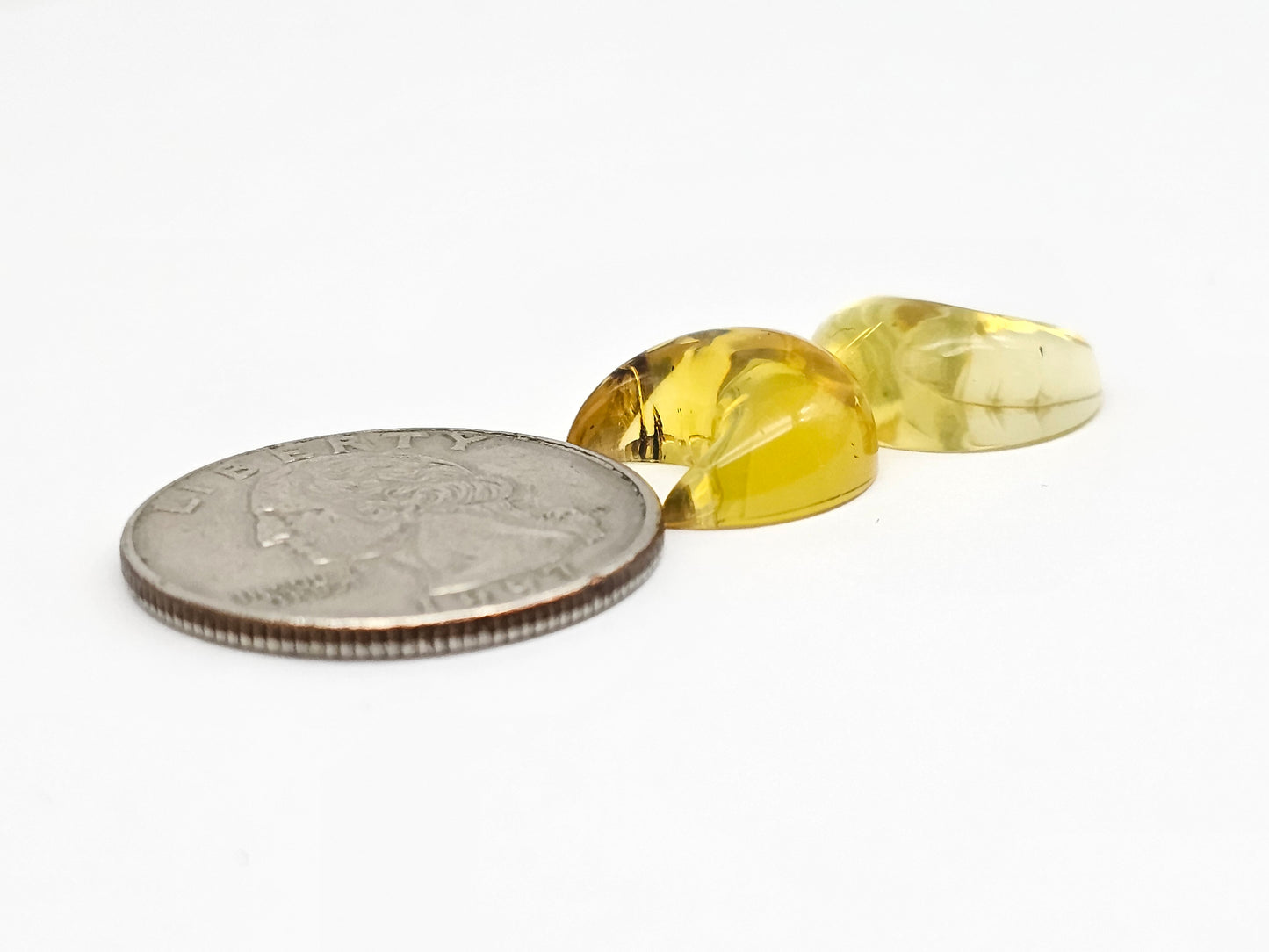 Amber Moon Cabochon Pair