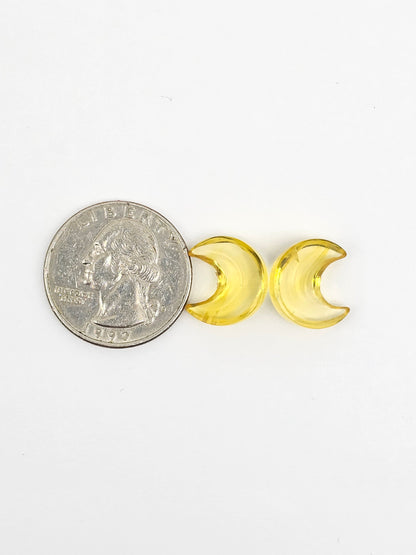 Amber Moon Cabochon Pair