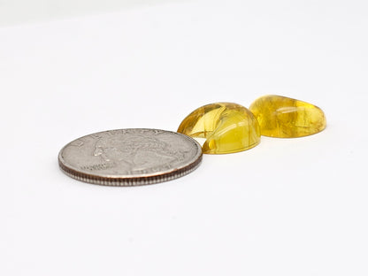 Amber Moon Cabochon Pair