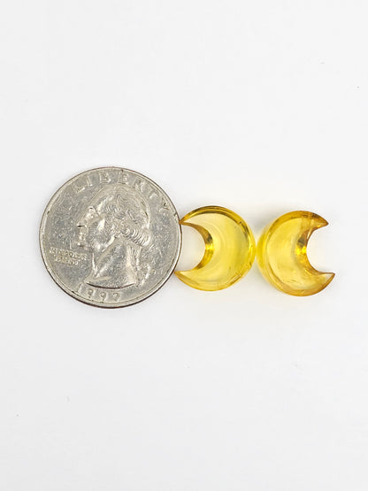 Amber Moon Cabochon Pair