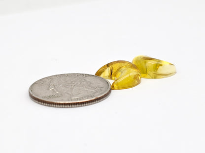 Amber Moon Cabochon Pair