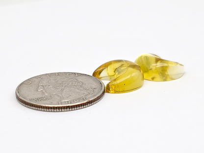 Amber Moon Cabochon Pair