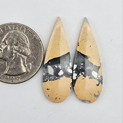 Maligano Jasper cabochon pair