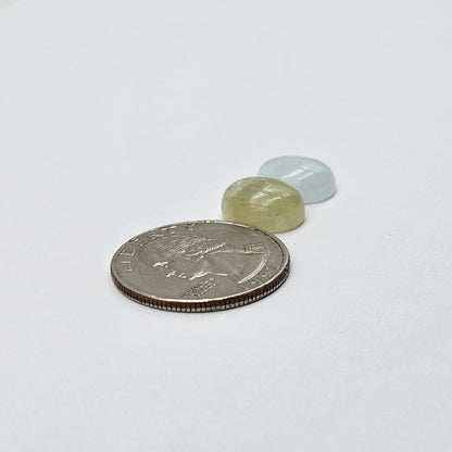 Aquamarine Silica Cabochon pair