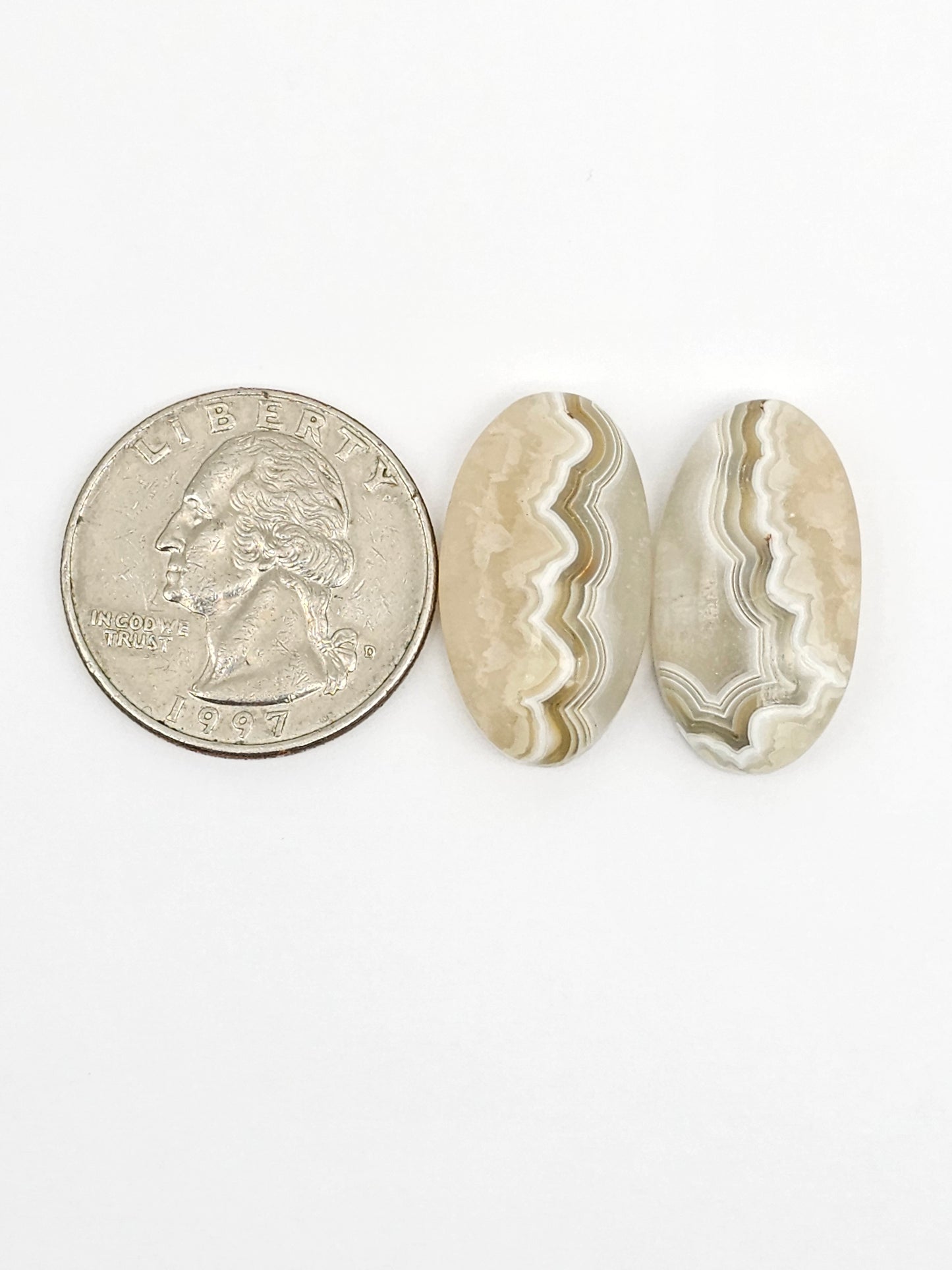 Mexican Crazy Lace Agate Pair Cabochons