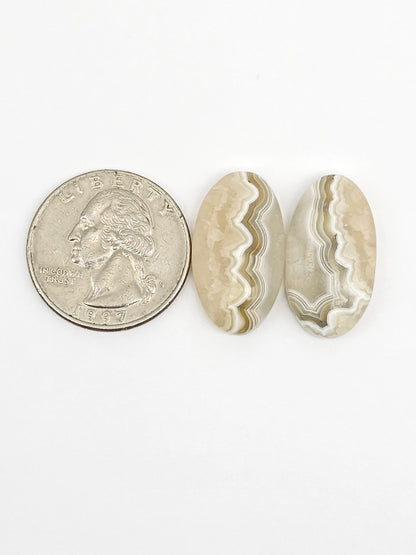 Mexican Crazy Lace Agate Pair Cabochons